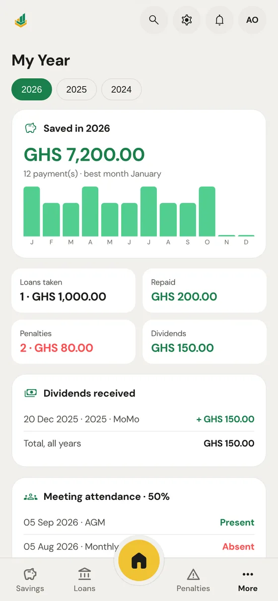 Member portal My Year