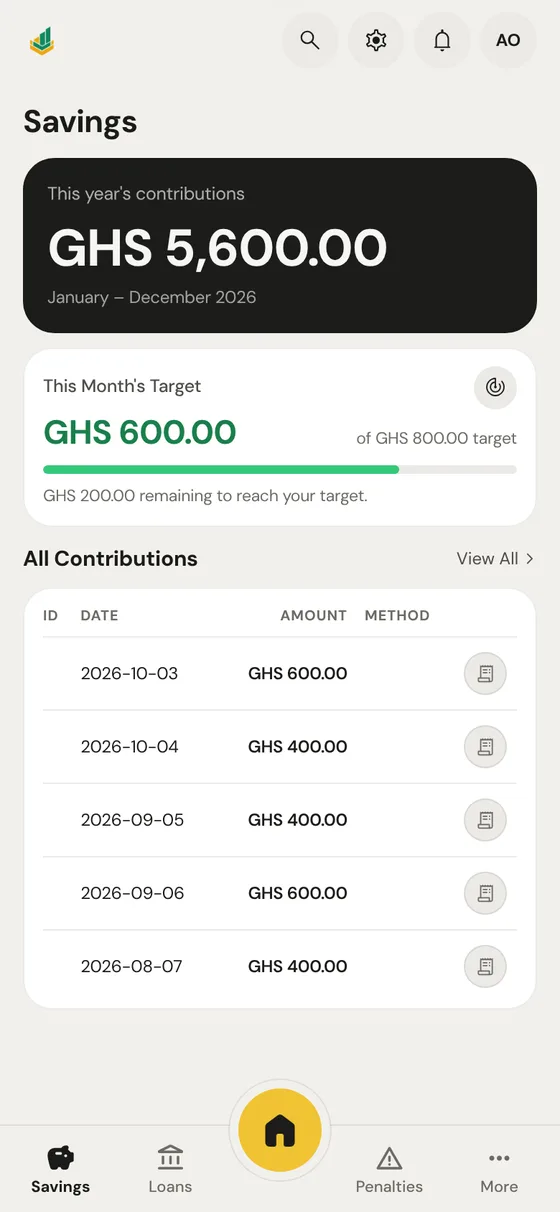 Member portal savings